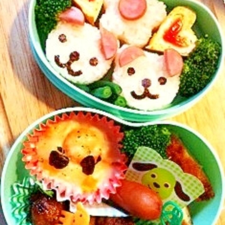 2段★クマさん弁当